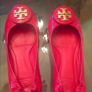 Tory Burch red patent ballet flat